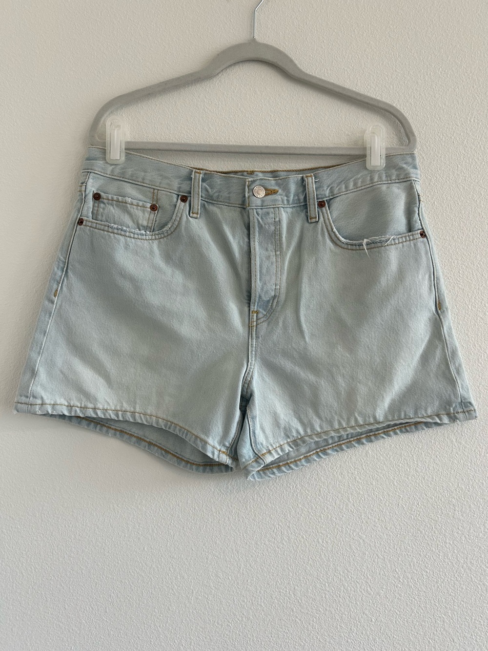 Re/Done Mid Rise Boy Shorts - Picture 2 of 9